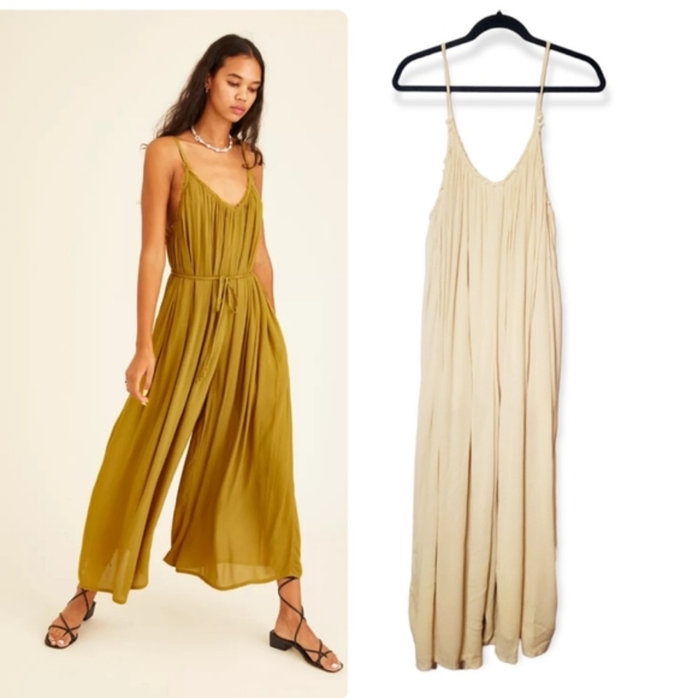 NWT Cream jumpsuit spaghetti strap backless onesie